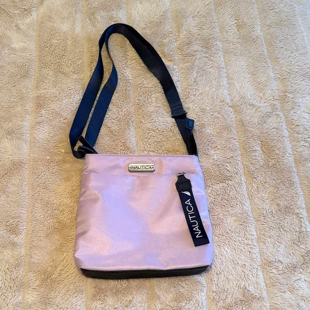 Nautica Diver Nylon Small Crossbody Bag Purse Adjustable Shoulder Strap Mauve